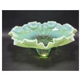 Jefferson Glass Green Opalescent Meander Pattern