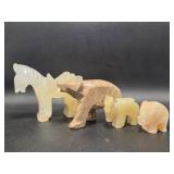 Stone Carved Animal Figurines(4)