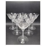 Champagne Coupe Glasses with Palm Frond Etching(6)