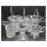 Sherbert Glasses, Glass Baskets, Creamer and