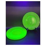 Uranium Glass Plates(4)