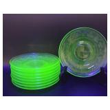 Uranium Glass Saucers(9)