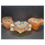 Marigold Carnival Glass Small Rose Bowl, M