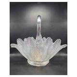 Iridescent Glass Feather Fern Basket