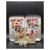 Fly Fishing Flys with Metal Container