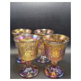 Indiana Carnival Glass Goblets(4)