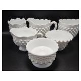 Milk Glass Hobnail Dishes: Creamer Dishes(2),
