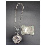 Westminster Pocket Watch, Filigree Belt Buckle