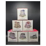 Miniature Building Figurines (6) In Boxes