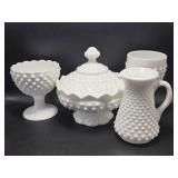 Milk Glass Hobnail Dishes