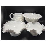 Milk Glass Hobnail Dishes