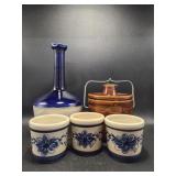 Blue and White Pottery Vase, Blue Yesteryear