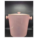 Ceramic Pink Ice Bucket with Gold Trim