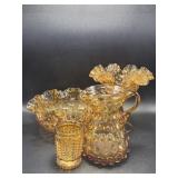 Amber Bowl, Amber Compote, Amber Pitcher, Amber