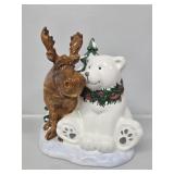 Christmas Holiday Ceramic Polar Bear and Moose