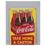 Coca-Cola Take Home a Carton Metal Sign