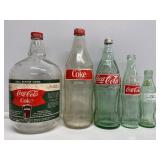 Coca-Cola Glass Jug & Assorted Size Bottles