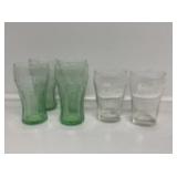 Coca-Cola Green and Clear Drinking Glass