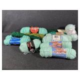 Assorted Green Colored Yarns
