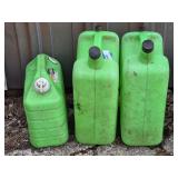 2 5 Gallon Utility Cans, 1 Small Utility Can