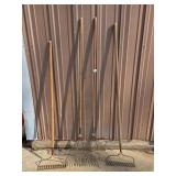 2 Leaf Rakes, 2 Landscaping Rakes