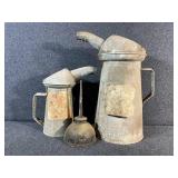 Galvanized Metal Filler Cans In A Metal Milk Crate