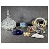 Covered Oval Candy Dish, Ceramic Angel Basket,