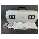 Gray Plastic Tool Box With Electrical Supplies