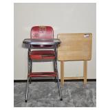Metal High Chair, Wooden TV Tray