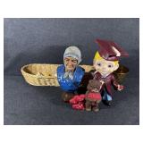 Basket, Ceramic Figurines