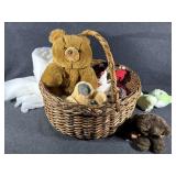 Basket with Stuffed Animals