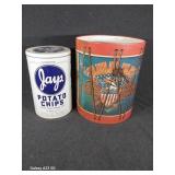 Metal Drum Tin, Jays Potato Chip Tin