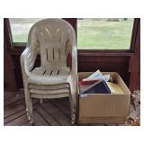 Bonus Lot: White Plastic Chairs(4), Plastic