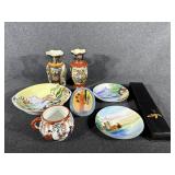 Japanese Moriage Vases, Bowl,Cup,Chopsticks