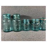 Blue Glass Ball Ideal Mason Jars Wire Bail