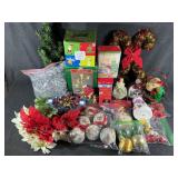Green Tub Of Christmas Decorations