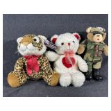 Army Bear, Leopard Print Bear,White Bear Red Heart