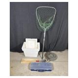 Hardwood Fish Cleaning Board, Landing Net, Basket