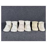 White Ceramic Baby Boot Planters-6