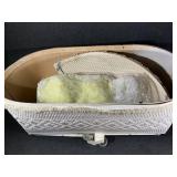 Woven White Wicker Baby Bassinet W/Canopy