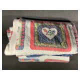 Vintage Floral Patchwork Quilts with Heart