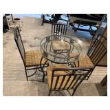 Round Dining Table Glass Top & Metal Frame