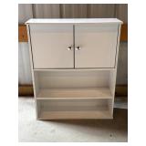 White 2 Shelf Storage Cabinet With Doors