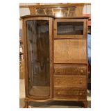 Oak Side By Side Secretary Desk and Bookcase