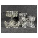 Broken Column Footed Square Dish, Celery Vase