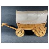 Wooden Handcrafted Folk Wagon Lamp
