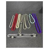 Costume Pearl Necklaces, Red & Purple Bead Necklac