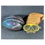 Nesco Baseball Mitt, Bicycle Helmet,Diving Mask