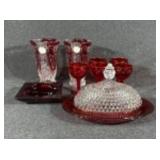 Ruby Red Ashtray, 24% Lead Crystal Vases & More