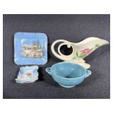 Hull Pottery Pitcher/Vase,Decorative Plate,Relish
